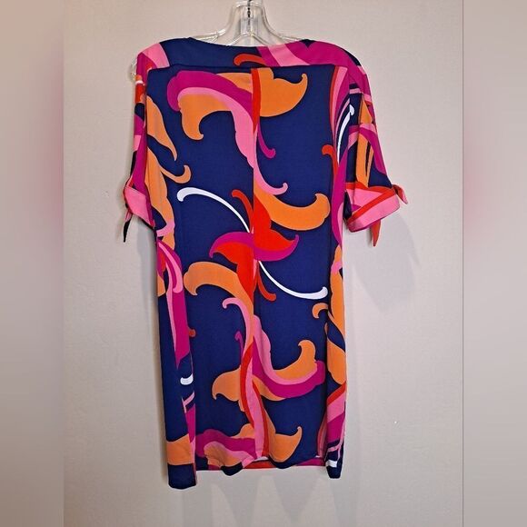 TRINA TURK Vinet Scrolling Floral Three-quarter Sleeve Dress Size Sm - Picture 2 of 9